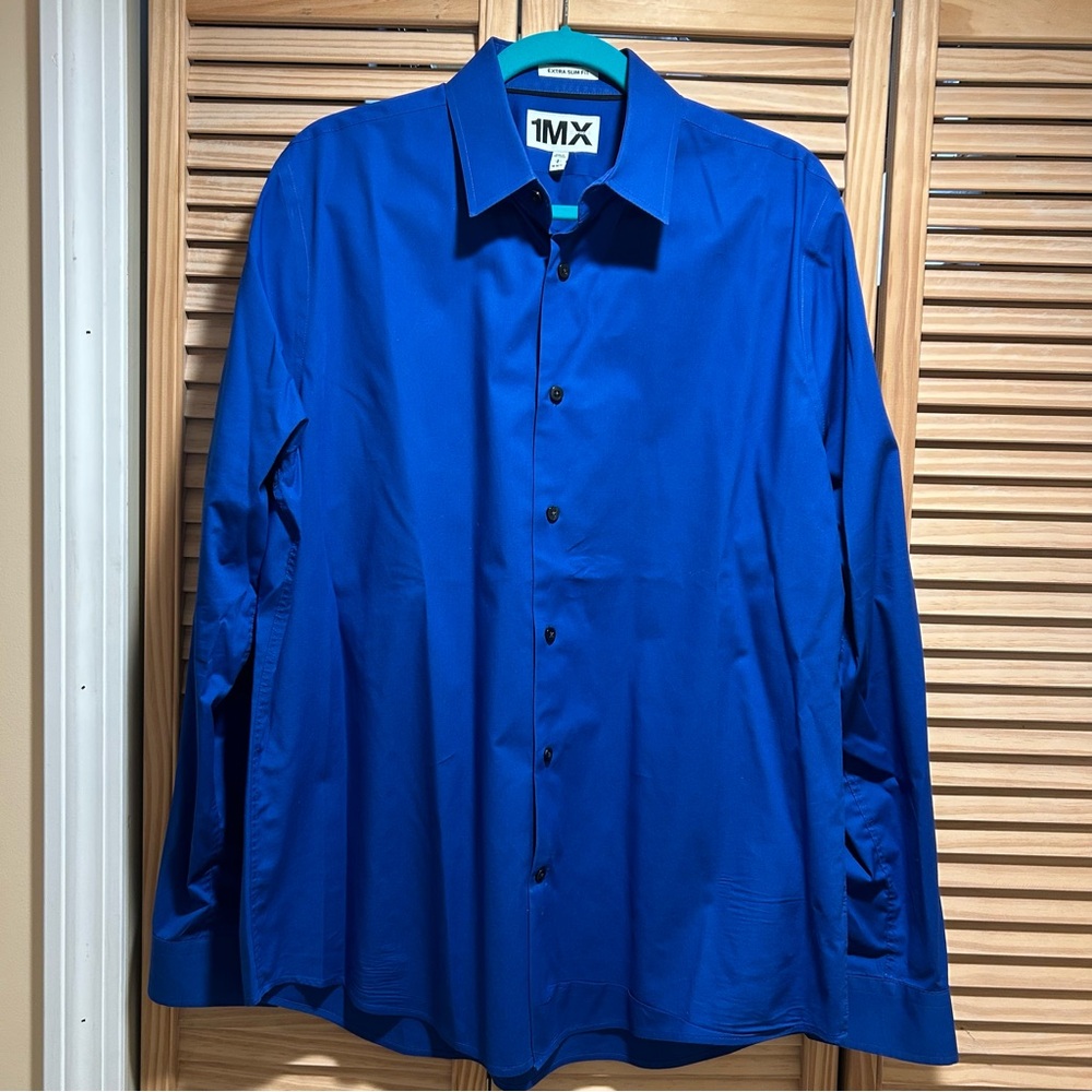 Express Vibrant Blue Dress Shirt